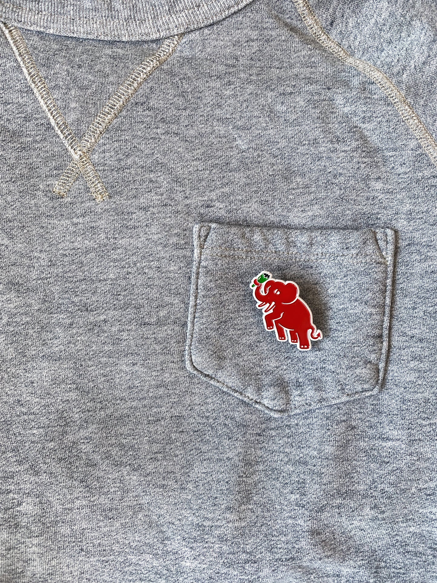 Red Hooligan Elephant Pin