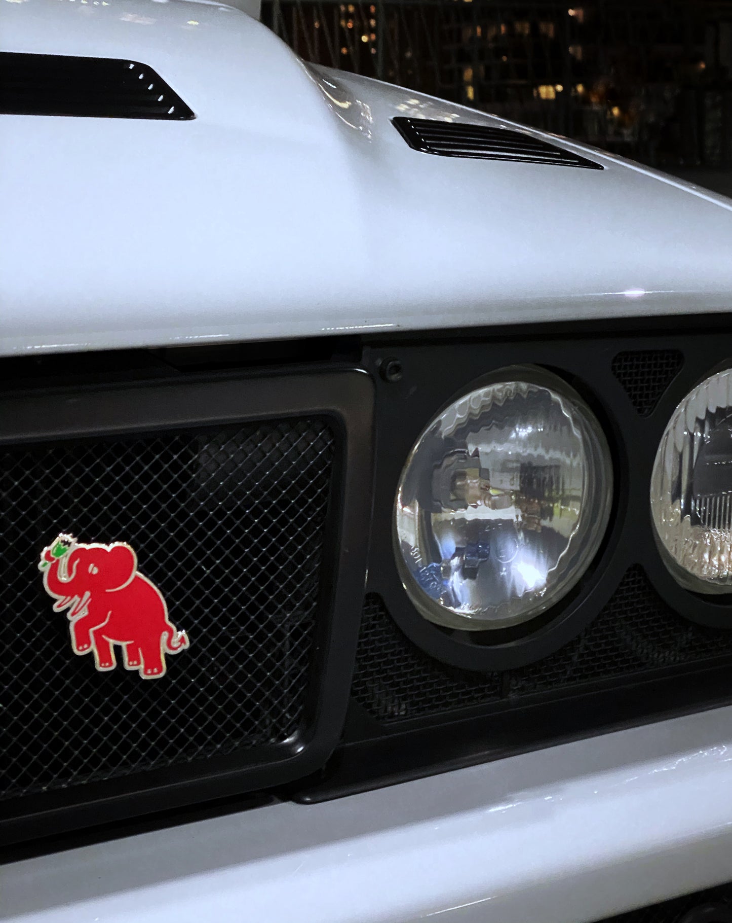 Red Hooligan Elephant Grille Badge